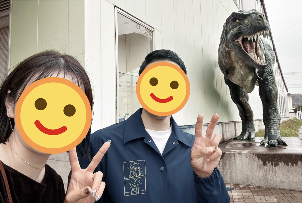 御船町恐竜博物館での二人